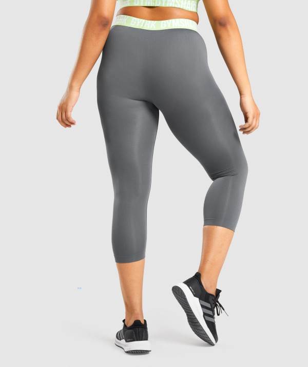 Damske Legíny Gymshark Fit Seamless Cropped Siva Siva | DB7623018